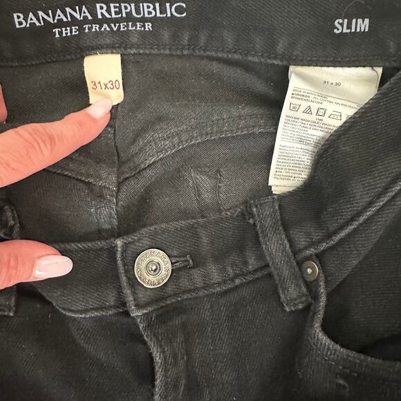 Banana Republic Men’s Traveler Jeans Slim Fit 31 x 30 BLACK EUC Slim Straight - Picture 8 of 12